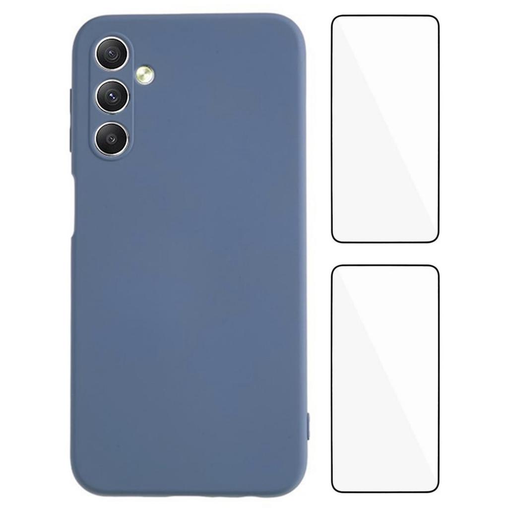 WANLONFENG RB3 Series For Samsung Galaxy A54 5G Case with 2Pcs Screen Film Precise Lens Hole Soft TPU Phone Back Cover