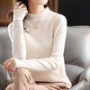 Womens Autumn Winter Knit Sweater With High Neck And Ribbed Design For Casual Wear