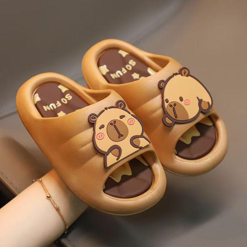 Adorable Capybara Unisex Kids' Non-slip Indoor Slippers, Summer Soft Thick Sole