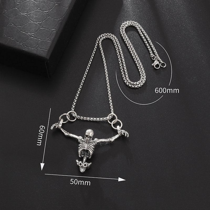 Новый дизайн европейского и американского хэллоуинского панк-ветра, страдающего черепа, ожерелья, независимой моды, ретро-ювелирного украшения.