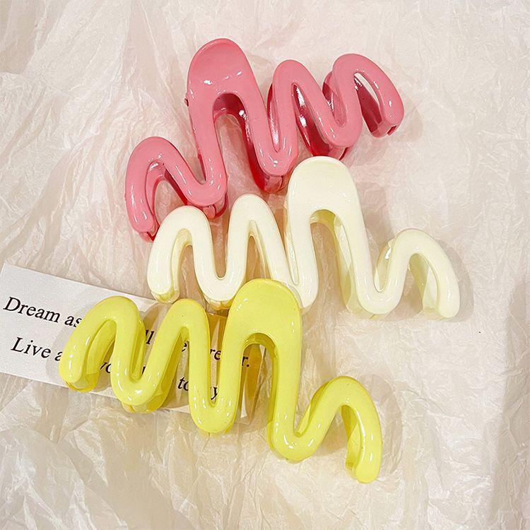 with resembling as a head accessory Jelly color wavy low-neck series hairstyle shark hairpins 1 PC hairpin clips Delicate Jewelry
