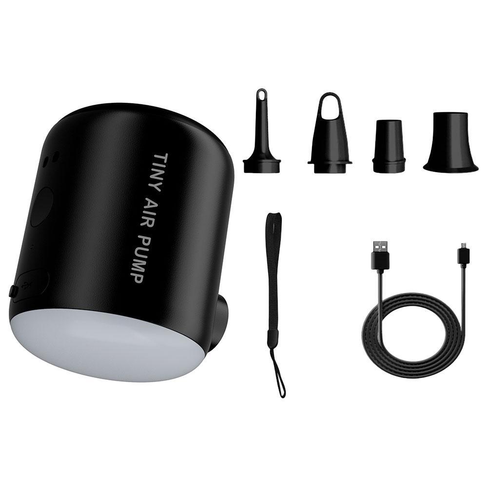 Camping Light Mini Air Inflator Pump 3 Lighting Modes Electric Air Pump 160LM Mini Inflate Deflate Pump for Air Mattresses Beds