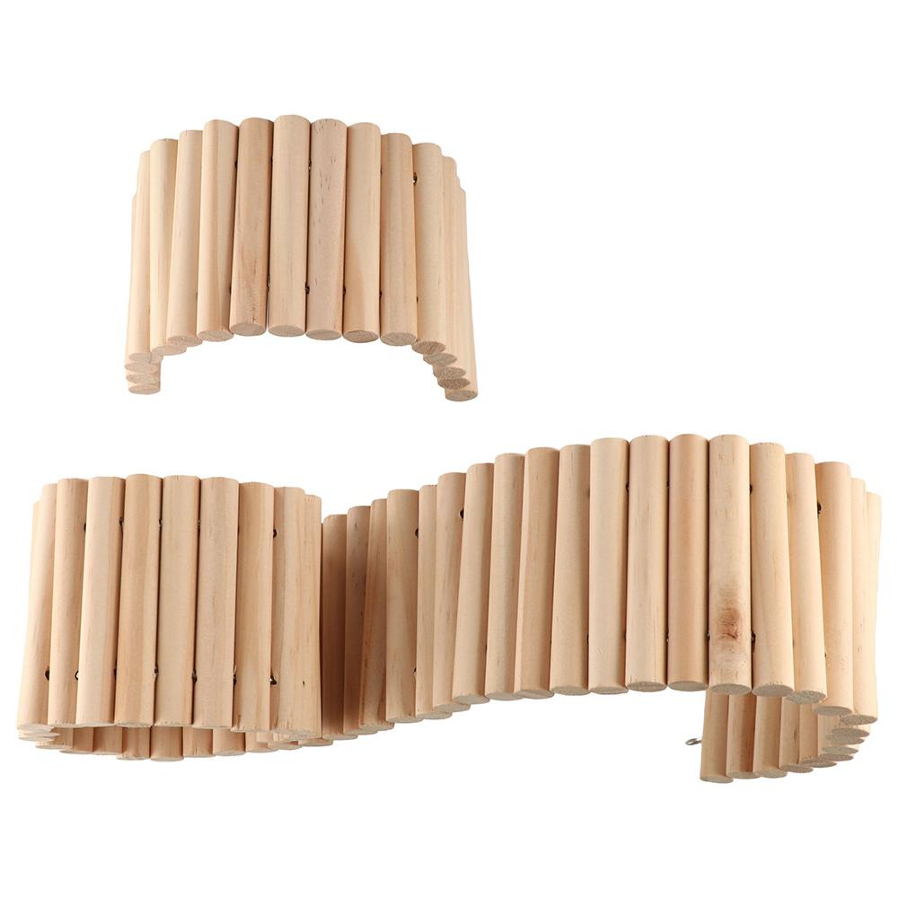 Деревянная лестница для хомяка, гибкая, простая в установке, подвесной мост для хомяка, украшение для клетки с проволочным соединением