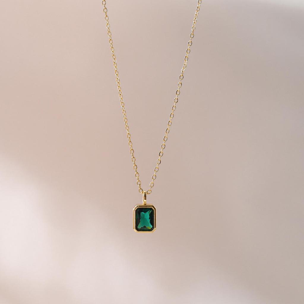 Декабрьский камень рождения, квадратная подвеска, ожерелье, дизайн «капля воды», медь, гальваническое покрытие золотом 18 карат, аксессуары-цепочки для ключиц.