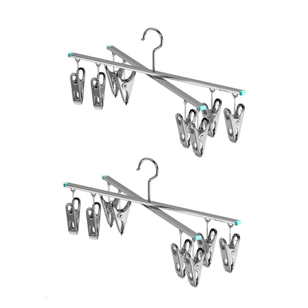 Stainless Steel Folding Drying Rack Windproof Socks Drying Rack Underwear Socks Clip Pants