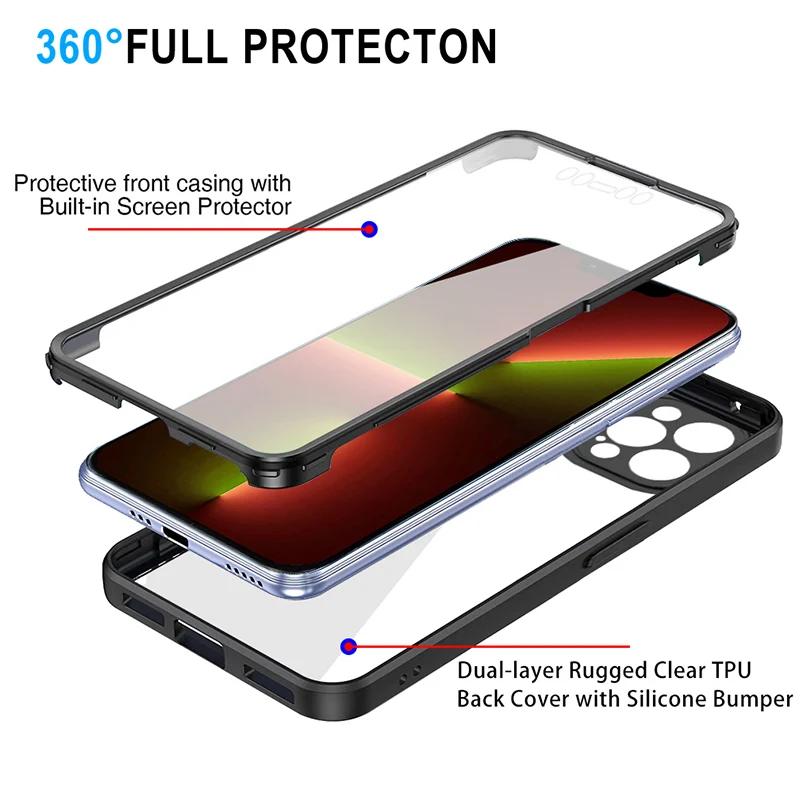 Прозрачный чехол-пленка 360 Full Wrap для iPhone 16 Pro Max 15 14 13 12 11 SE2/SE3 Xr Xs 7 8 Plus с защитой объектива, задняя крышка