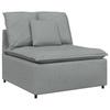 Modular Sofa with Cushions Fabric Light Grey