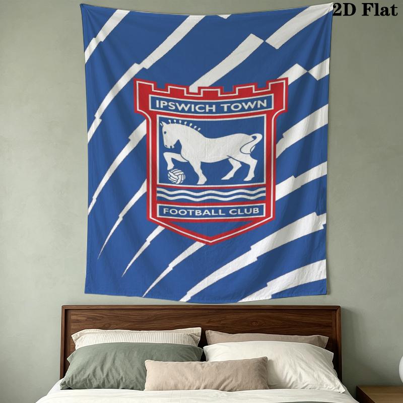 Ipswich Town FC Wall Tapestry Aesthetic Wall Hanging Printed Fabric Blanket Decorative Tapestries for Bedroom Living Room Home Decor