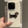 Милый мультяшный такса с узором из личи Чехол для iPhone 17 Air 16 15 14 13 12 11 Pro Max 14 Plus X XR XS Корейский милый мягкий чехол
