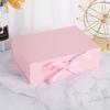 1pc- Ribbon Gift Box,Golden Folding Box Packaging Cases Display Bow Ribbon Jewelry Gift Box