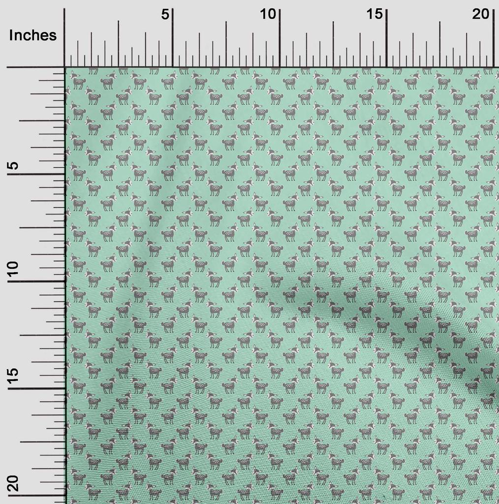 oneOone Cotton Flex Light Mint Green Fabric Animal  Fabric For Sewing Printed Craft Fabric By The Yard 40 Inch