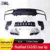 Rear Lip Diffuser with Quad Exhaust Tips for 15-21 Mercedes-Benz C-Class Coupe AMG C43/C63
