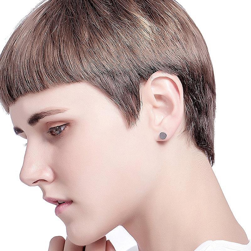 Lovely Beautiful Fashion Accessories Mix Colorful Round Dumbbell Stainless Steel Earrings Exquisite Elegant Women All-Match Jewelry