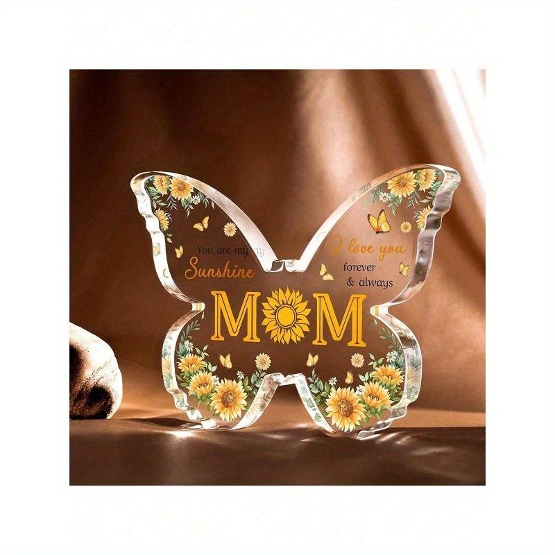 1pc Mother's Birthday Gift - Acrylic Butterfly Decorative Plaque, Present For Mom From Daughter And Son, Suitable For Birthday, Mother's Day