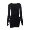 Goth Dark Gothic Bodycon Women Mini Dresses Punk Black Split Sexy Long Sleeve Dress Grunge Partywear