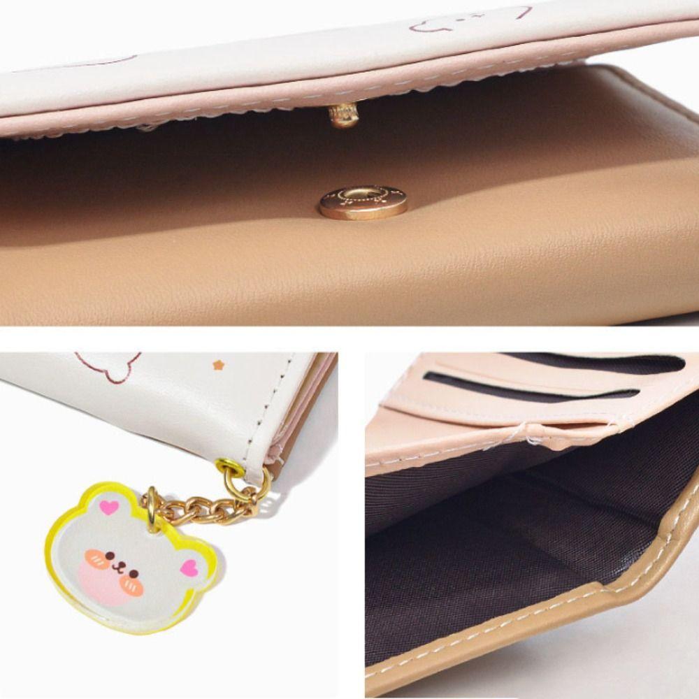 Collapsible Bear Print Wallet Cartoon Short Wallet Mini Coin Purse Student