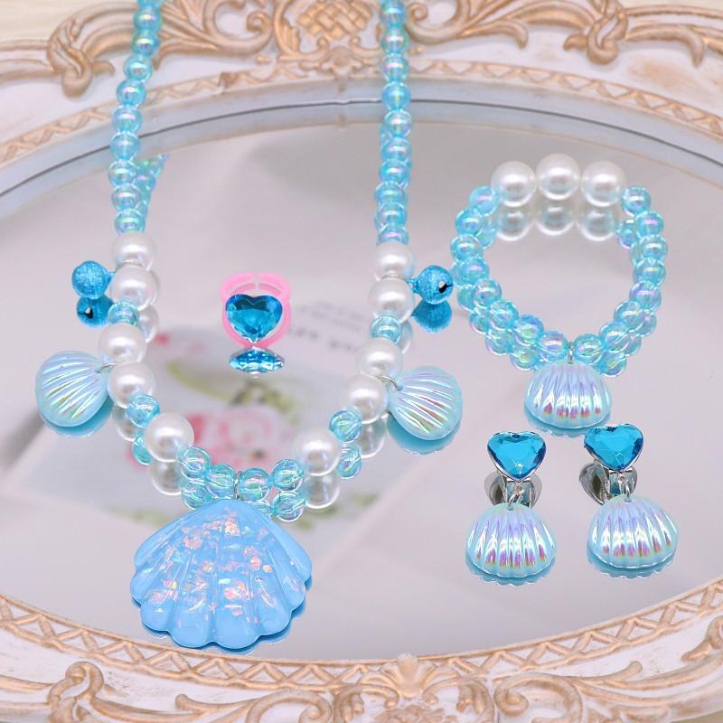 Детские аксессуары для ожерелья, Ракушка, Барби розовый, Милые украшения для девочек, Браслет-ожерелье из искусственного жемчуга