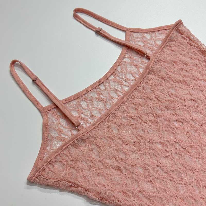 Tooxika Spring New Women's Suspender Skirt Sexy Perspective High Slit Dress