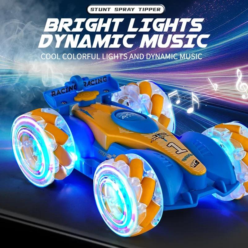 Нетоксичный Cool Light Радиоуправляемая трюковая машина 2,4G 4WD с датчиком жестов, со спреем, деформацией, звуком, дистанционным управлением, трюковая внедорожная дрифт-машина, игрушка для ребенка