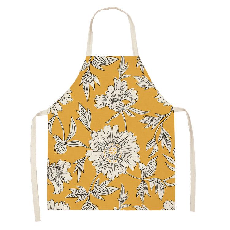 Ladies Kitchen Apron Linen Bib Home Cleaning Apron Waterproof Chef Baby Kitchen Apron