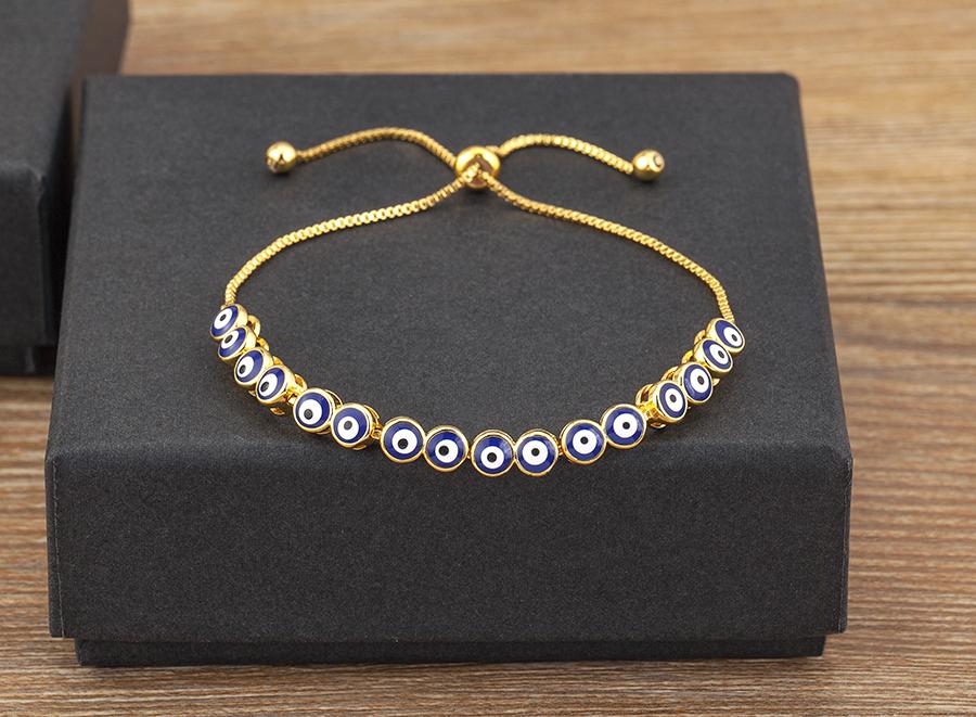 Nidin Luxury Men 4 Colors Evil Eye Beads Chain Bracelets Bangles Adjustable Party Wedding Elegant Jewelry Gift For Female Male