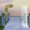 2.4x2.4M Gold/White Wedding Backdrop Stand Square Garden Arch for Weddings, Birthday Parties Decoration