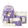 5pcs Sets Children's School Backpack Women's Bagpack Bookbag Laptop Bag For Teens Girls Students Totes