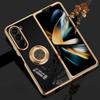 Luxury Shockproof  Case Hard Shell for Samsung Galaxy Z Fold 6 5 4 Fold6 Fold5 Fold4 5G Cover Electroplating Magnetic Ring Holder Phone Case