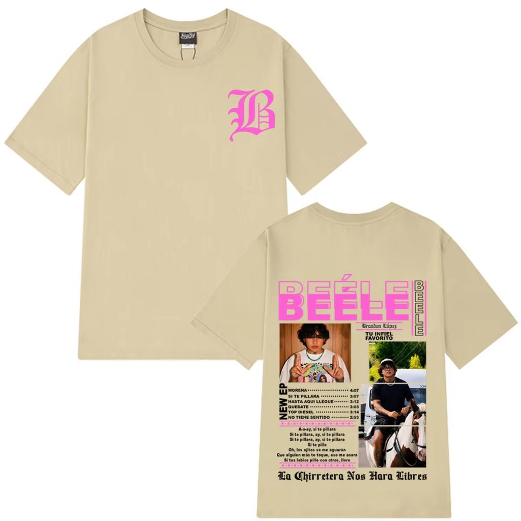 Summer Hot Sale Rapper Beele Album Tour 2026 Graphic T-shirt Men Women Hip Hop Streetwear Tee Y2K Gothic Cotton Oversized T-shirts