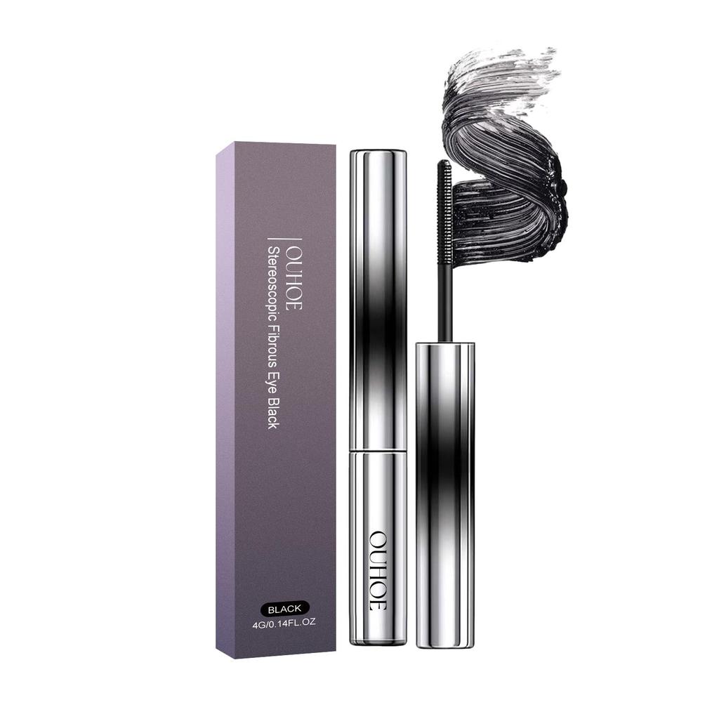OUHOE Long-Lasting Curling Mascara - Volumizing & Lengthening Eyelashes, Waterproof Mascara, Smudge-Proof, Long-Lasting Waterproof Black Mascara 4g