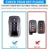 QBUC for Toyota Tundra  Leather Key Fob Cover, 4 Button Key Holder Protector for Toyota -2025 Land Cruiser Venza RAV4 Corolla Sequoia Sienna Crown