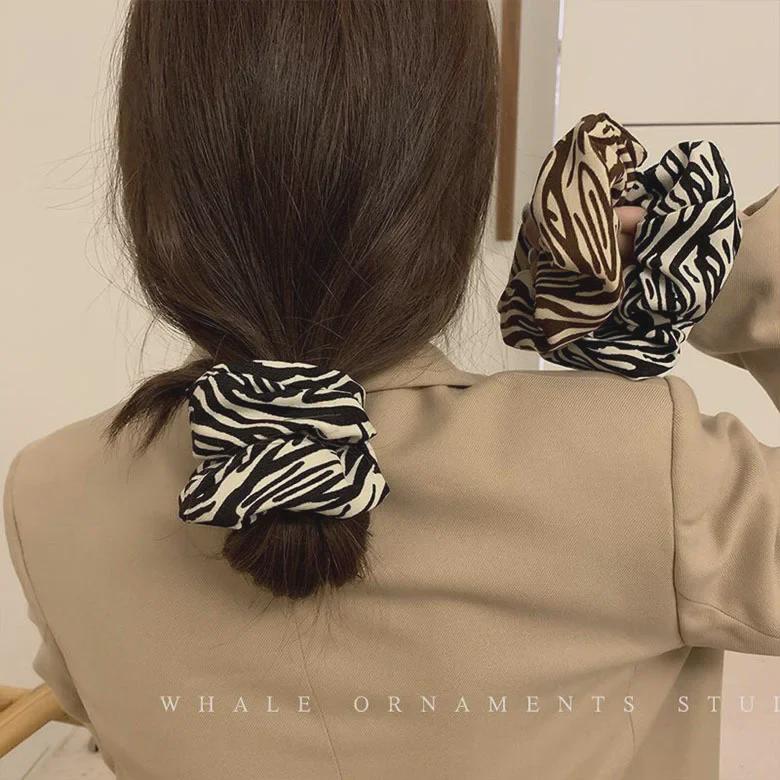 Корейская резинка для волос с леопардовым принтом в стиле ретро: Шикарная и простая повязка для волос во французском стиле для женщин