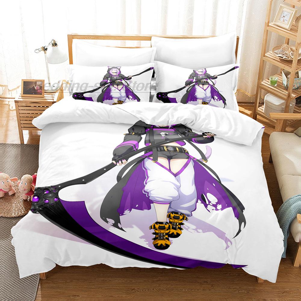 Hololive Neko Mata Okayu Комплект постельного белья Односпальный Полуторный Двуспальный Queen King Размер Комплект постельного белья Для взрослых Детей Спальня Комплекты пододеяльников 3D Аниме