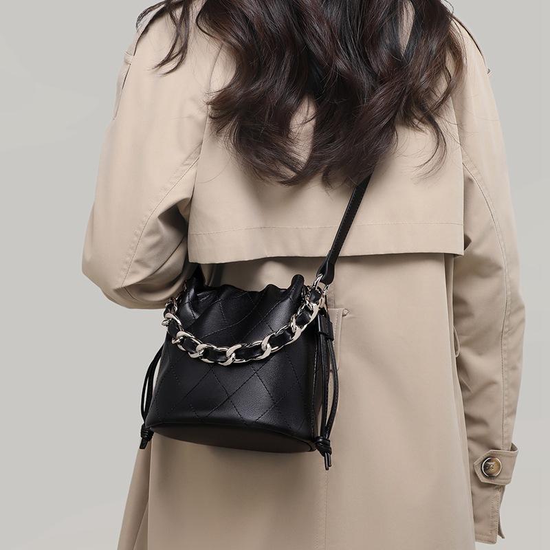 Сумка-ведро Весна/Лето Кожаная женская сумка Сумка через плечо Маленькая ручная сумка Senior Sense Сумка через плечо