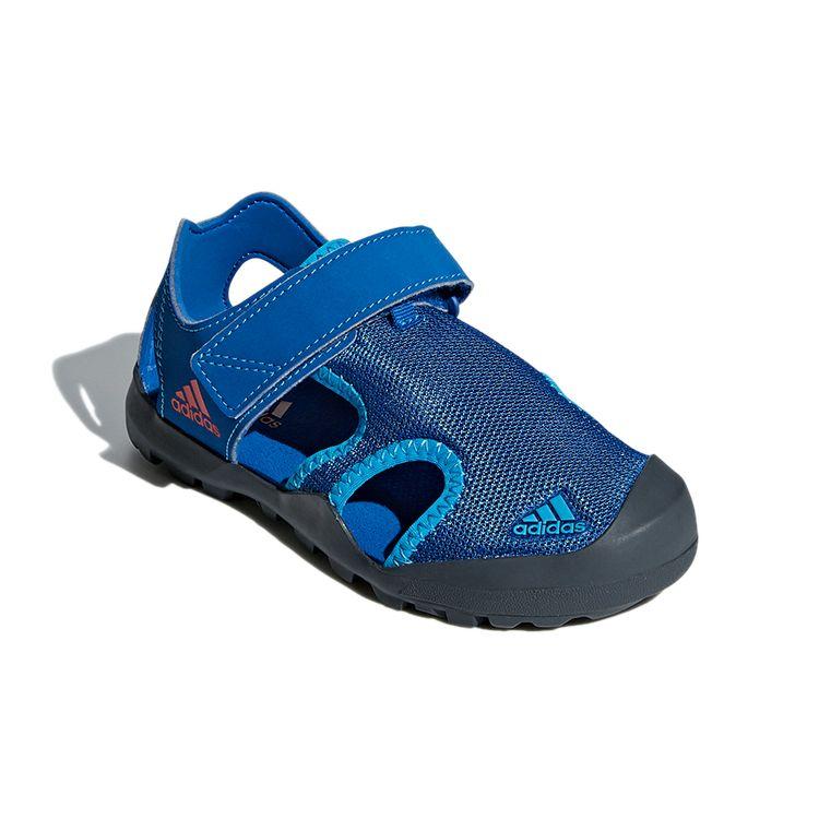 Adidas Captain Toey K Velcro Outdoor Simple Closed Toe Flat Sports Non-Slip Wear-Resistant Sandals Kids Sandals Blue BC0703