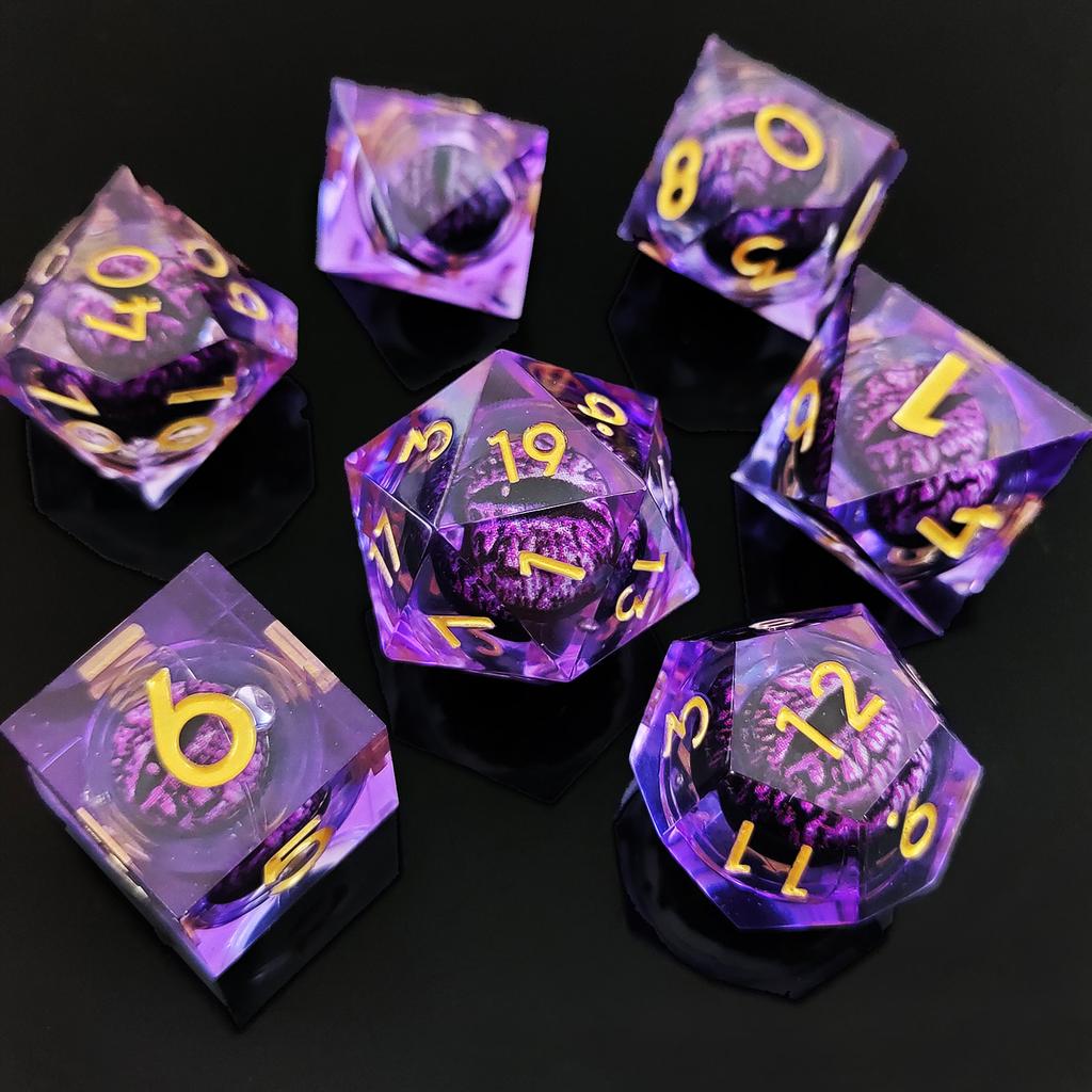 7 шт./компл. DND D20 Liquid Core Flow Eye Dice наборы для COC Dungeon and Dragon Pathfinder RPG ролевые игры вечеринки игрушки аксессуары