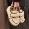 Fashion Winter Warm Fur Shoes for Women Plush Home Shoes Fluffy Faux Fur Shoes Indoor Outdoor Furry House Fuzzy Slides