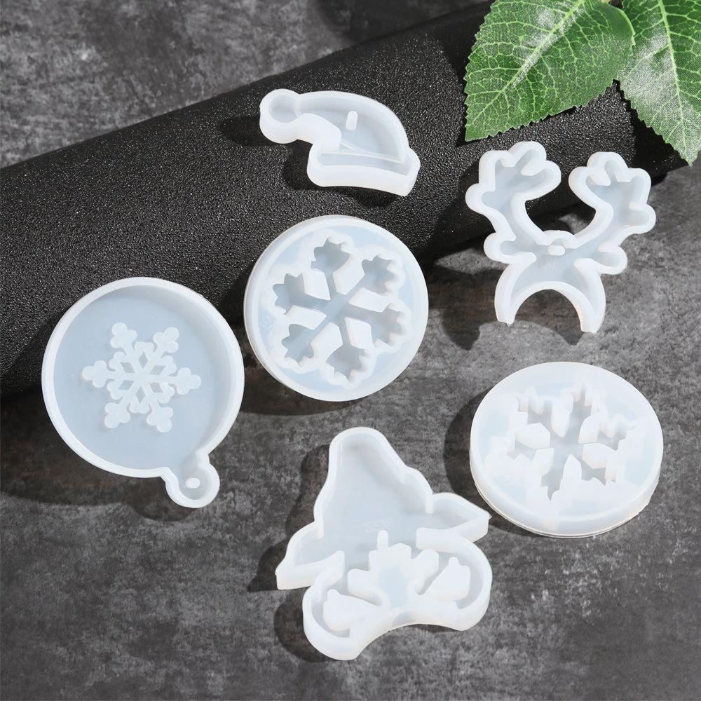 Supplies Xmas Ornament Xmas Tree Shape Silicone Casting Mold Christmas Mould Snowflake Bell Deer
