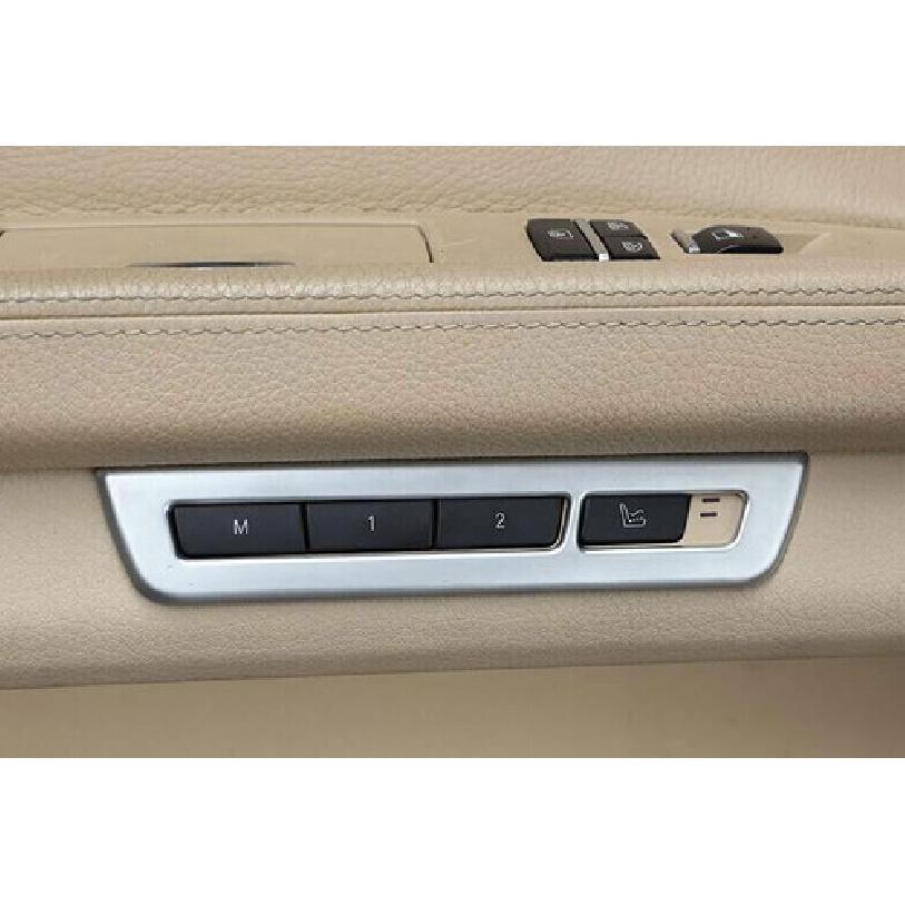 Fit For BMW 7 Series 2009-2015 Matte Silver Seat Memory Button Switch Cover Trim