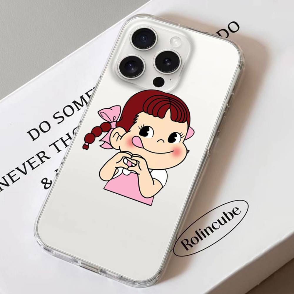 Чехол для телефона Fujiya Milky Peko Chan Для IPhone 17 16 15 11 14 12 13 16 Pro Max X XR XS Max Plus Прозрачный Мягкий Чехол