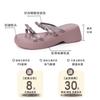 Bow thick bottom heightening women's cool slippers summer new wear heightening fairy style versatile flip-flops female tide