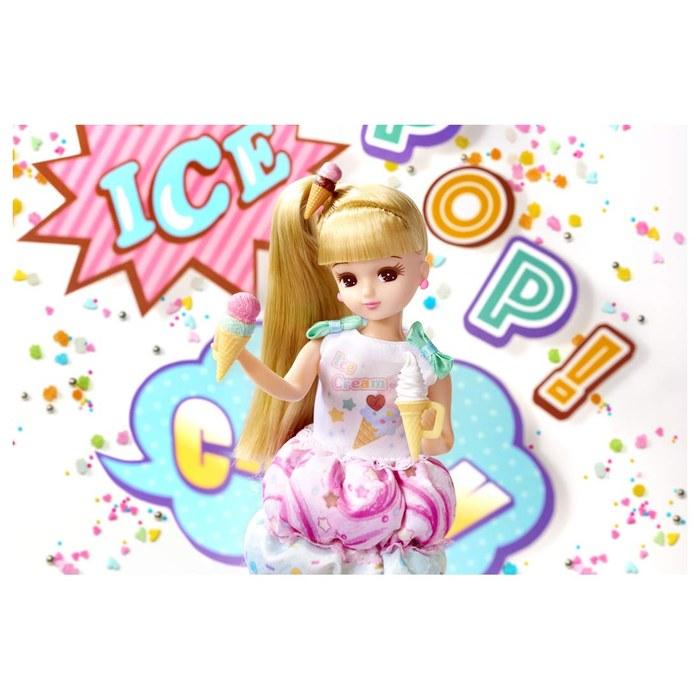 Takara Tomy Licca Doll LD-06 Pop'n Ice Cream. Dress-up doll. Pretend play. Toy. 3+ years. Safety standard compliant. ST mark certified. One