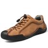 Мужская обувь четыре сезона новая легкая большого размера повседневная кожаная обувь ретро универсальная нескользящая обувь низкая обувь ручной работы