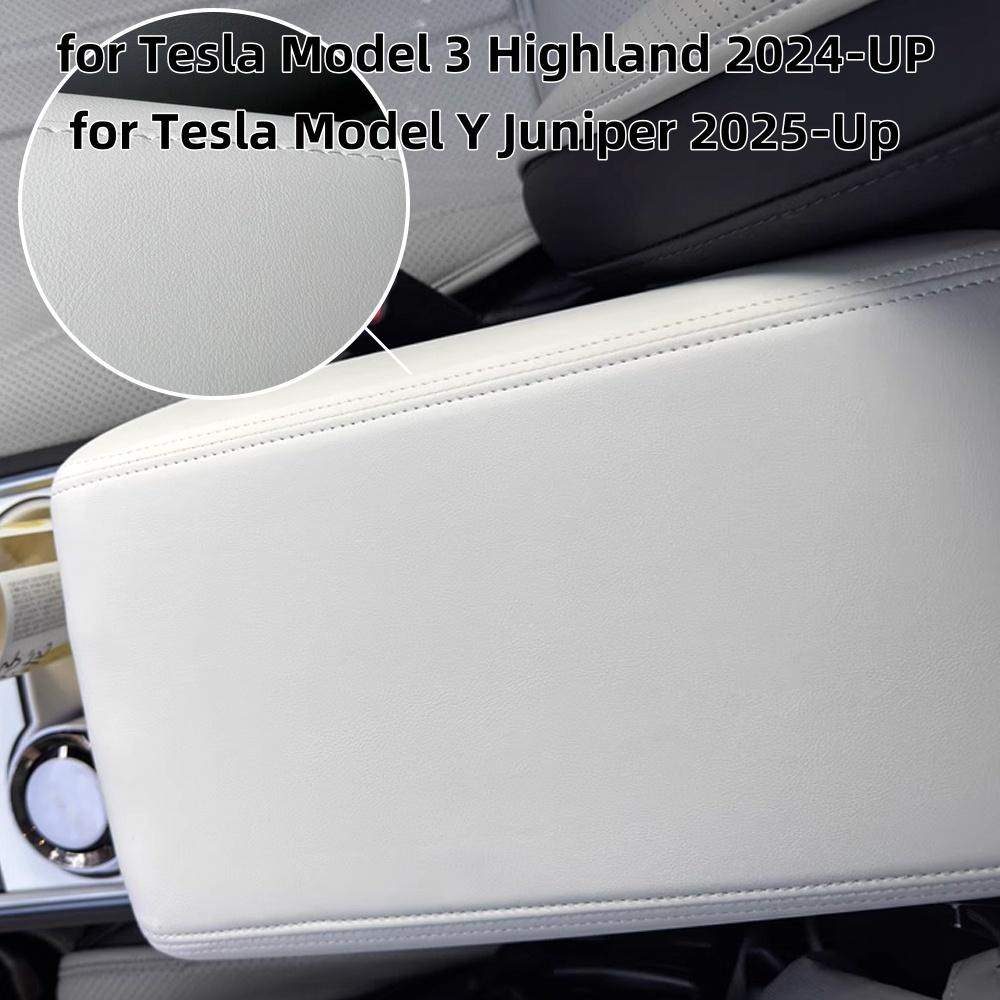 Кожаный подлокотник Защитная АБС-крышка Для Tesla Model Y Juniper 2025 2026 2027 Model 3 2017-2023 Highland 2024 Крышка подлокотника