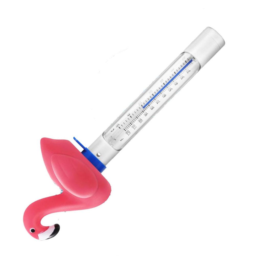 Shatter Resistant Floating Pool Thermometer Pink Flamingo Design With Retrieval Rope For Outdoor Indoor Spa Tub Temperature