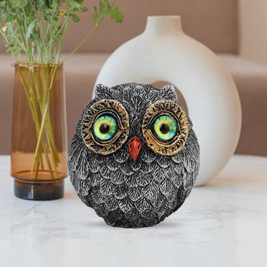 Миниатюрная фигурка совы-хранителя Yousheng, украшение из смолы, сова-счастливчик, настольная статуэтка мудрого наблюдателя, пухлая сова с большими глазами, подарок для любителей птиц