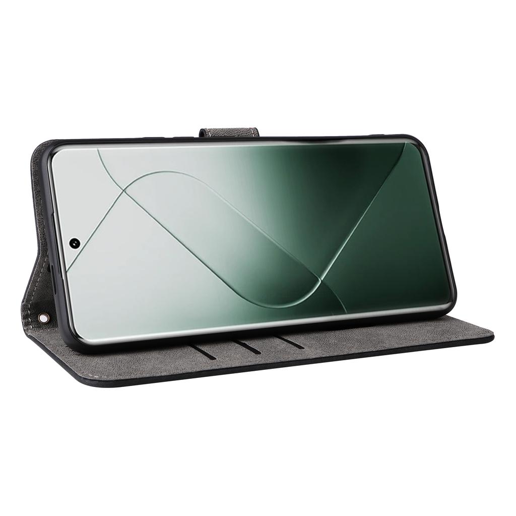 For Xiaomi 14 Pro PU Leather Smartphone Case RFID Blocking Phone Cover with Strap