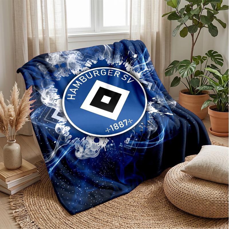 Hamburger SV Football Print Flannel Blanket, Soft Warm Lightweight Throw Blanket for Sofa Bed Camping