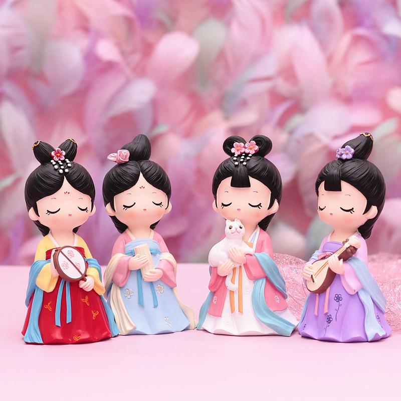 Креативный держатель для телефона в стиле династии Тан: Изысканный орнамент из смолы