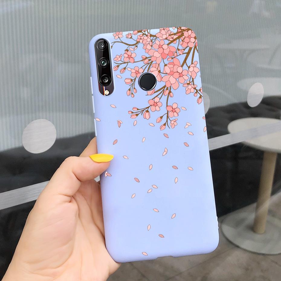For Huawei Y7P 2020 P40 Lite E Case Cute Flower Silicone Phone Cases For Honor 9C Soft TPU Cover Bumper On Huawei P40Lite E etui